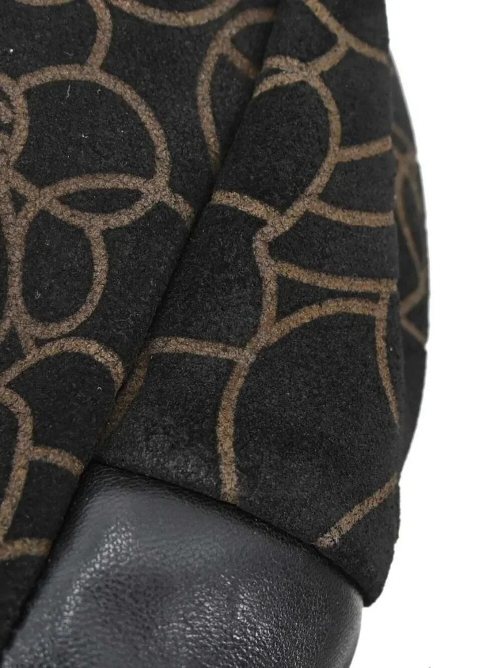 Chanel Black Suede Camellia Handbag NQ08437